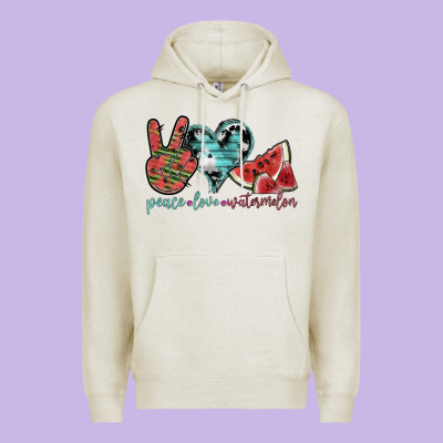 Peace Love Watermelon Premium Hoodie Designed By Sublimationcraftshop