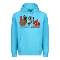 Ocean Blue peace love watermelon Premium Hoodie - SublimationCraftShop