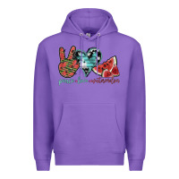 Purple peace love watermelon Premium Hoodie - SublimationCraftShop
