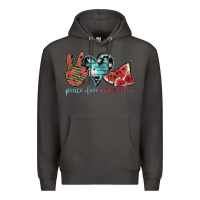 Smoke peace love watermelon Premium Hoodie - SublimationCraftShop
