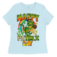 Baby Blue Happy St. Patrex Day Ladies Tee - CowGirlArtShop