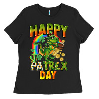Black Happy St. Patrex Day Ladies Tee - CowGirlArtShop