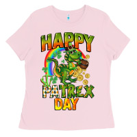 Bubblegum Pink Happy St. Patrex Day Ladies Tee - CowGirlArtShop