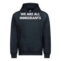 Navy we are all immigrants Urban Hoodie - linhVisuals