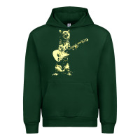 Forest Green cat playing guitar Urban Hoodie - linhVisuals
