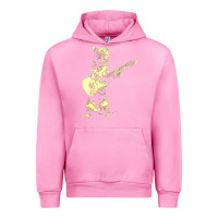 Fuchsia Pink cat playing guitar Urban Hoodie - linhVisuals