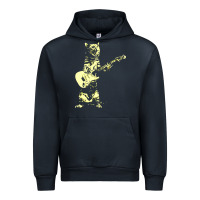 Navy cat playing guitar Urban Hoodie - linhVisuals