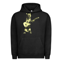 Pigment Black cat playing guitar Urban Hoodie - linhVisuals
