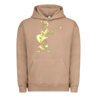 Pigment Burro cat playing guitar Urban Hoodie - linhVisuals