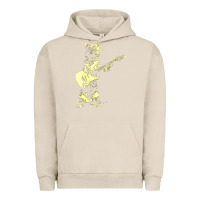 Pigment French Oak cat playing guitar Urban Hoodie - linhVisuals