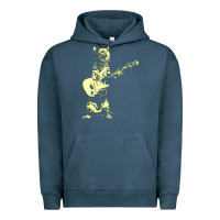 Pigment Midnight Navy cat playing guitar Urban Hoodie - linhVisuals