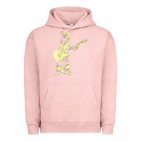 Pigment Salmon cat playing guitar Urban Hoodie - linhVisuals