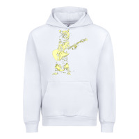 White cat playing guitar Urban Hoodie - linhVisuals