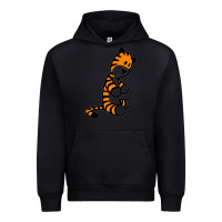 Black Calvin Bill Watterson Urban Hoodie - linhVisuals