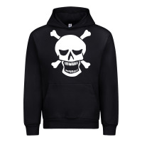 Black skull crossbones Urban Hoodie - linhVisuals