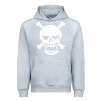 Heather Grey skull crossbones Urban Hoodie - linhVisuals