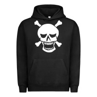 Pigment Black skull crossbones Urban Hoodie - linhVisuals