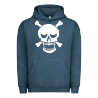 Pigment Midnight Navy skull crossbones Urban Hoodie - linhVisuals