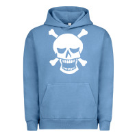 Pigment Pebble Blue skull crossbones Urban Hoodie - linhVisuals
