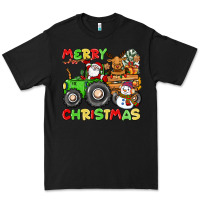 Black merry christmas crew tractor Premium Tee - CowGirlArtShop