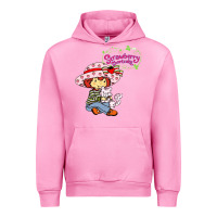 Fuchsia Pink strawberry shortcake and cat Urban Hoodie - linhVisuals