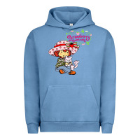 Pigment Pebble Blue strawberry shortcake and cat Urban Hoodie - linhVisuals