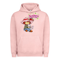 Pigment Salmon strawberry shortcake and cat Urban Hoodie - linhVisuals