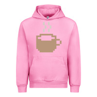 Fuchsia Pink pixel coffee Urban Hoodie - linhVisuals