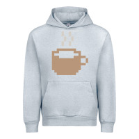 Heather Grey pixel coffee Urban Hoodie - linhVisuals