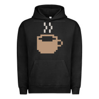 Pigment Black pixel coffee Urban Hoodie - linhVisuals