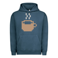 Pigment Midnight Navy pixel coffee Urban Hoodie - linhVisuals