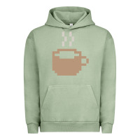 Pigment Oil Green pixel coffee Urban Hoodie - linhVisuals