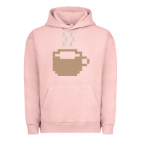 Pigment Salmon pixel coffee Urban Hoodie - linhVisuals