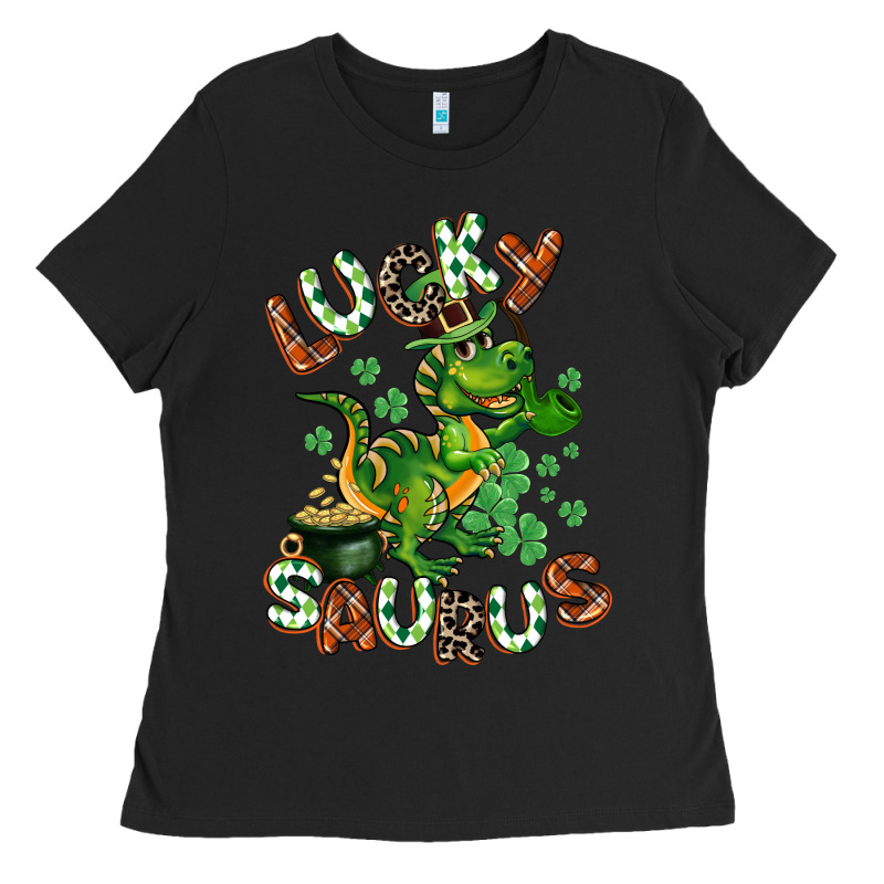Lucky Saurus Ladies Tee by CowGirlArtShop | Teevron