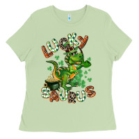Matcha Lucky Saurus Ladies Tee - CowGirlArtShop