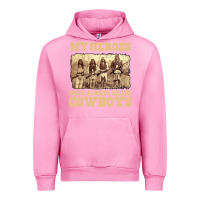 Fuchsia Pink my heroes have always killed cowboys retro Urban Hoodie - linhVisuals