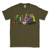 Army Green principal mardi gras cowgirl Classic Tee - CowGirlArtShop