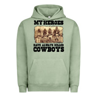 Pigment Oil Green my heroes have always killed cowboys retro Urban Hoodie - linhVisuals