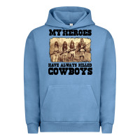 Pigment Pebble Blue my heroes have always killed cowboys retro Urban Hoodie - linhVisuals