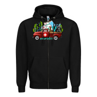 Black lvn nurse truck with cactus and sunflowers Zipper Hoodie - AdoDesignShop