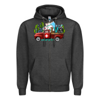 Charcoal Heather lvn nurse truck with cactus and sunflowers Zipper Hoodie - AdoDesignShop