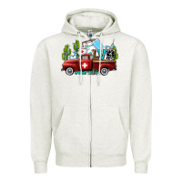 Oatmeal Heather lvn nurse truck with cactus and sunflowers Zipper Hoodie - AdoDesignShop