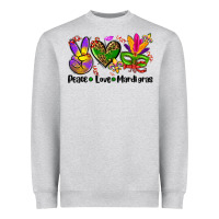 Heather Grey peace love  mardi gras Heavyweight Sweatshirt - AdoDesignShop