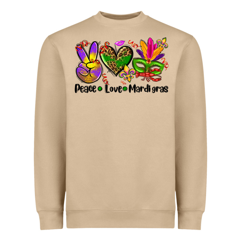 Peace Love  Mardi Gras Heavyweight Sweatshirt by AdoDesignShop | Teevron