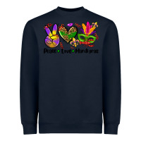 Navy peace love  mardi gras Heavyweight Sweatshirt - AdoDesignShop