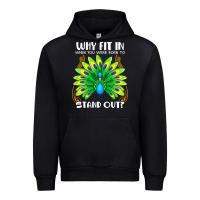 Black peacock inspired beautiful color bird (3) Urban Hoodie - linhVisuals