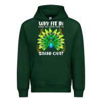 Forest Green peacock inspired beautiful color bird (3) Urban Hoodie - linhVisuals