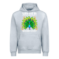Heather Grey peacock inspired beautiful color bird (3) Urban Hoodie - linhVisuals