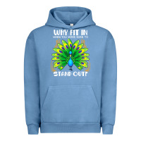 Pigment Pebble Blue peacock inspired beautiful color bird (3) Urban Hoodie - linhVisuals