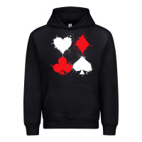 Black playing cards poker heart spade club Urban Hoodie - linhVisuals